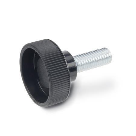 Otto Ganter Knurled Thumb Screw with Steel Bolt, GN 421